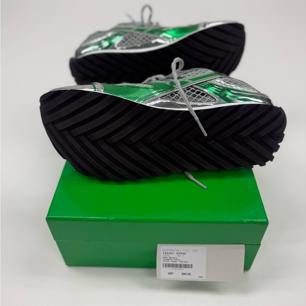 Bottega Veneta - Orbit Sneakers Silver and Green Sneakers - Picture 7 of 7